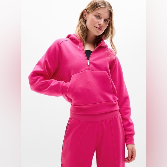 NWT ATHLETA EASY FLEECE HALF ZIP HOODIE MED - Picture 2 of 6